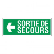 Panneau sortie de secours à gauche – Signalétique d’évacuation – Plastique rigide 330x120 mm
