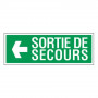 Panneau sortie de secours à gauche – Signalétique d’évacuation – Plastique rigide 330x120 mm