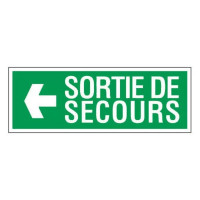 Panneau sortie de secours à gauche – Signalétique d’évacuation – Plastique rigide 330x120 mm Panneau sortie de secours à gauche – Signalétique d’évacuation – Plastique rigide 330x120 mm