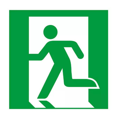 Panneau “Sortie de secours” à gauche – Signalétique sécurité – Conforme ISO 7010
