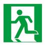 Panneau “Sortie de secours” à gauche – Signalétique sécurité – Conforme ISO 7010
