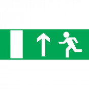 Panneau sortie de secours en haut – Signalétique d’évacuation – Plastique rigide 330x120 mm