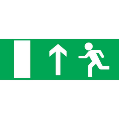 Panneau sortie de secours en haut – Signalétique d’évacuation – Plastique rigide 330x120 mm