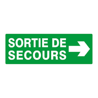 Panneau Sortie de secours flèche à droite – Évacuation rapide – ISO 7010