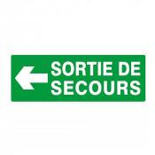 Panneau Sortie de secours flèche à gauche – Évacuation rapide – ISO 7010