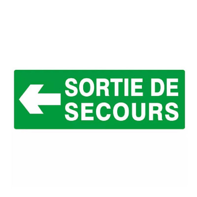 Panneau Sortie de secours flèche à gauche – Évacuation rapide – ISO 7010
