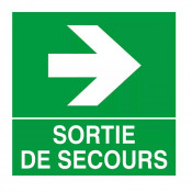 Panneau “Sortie de secours” flèche droite – Signalétique sécurité – Conforme ISO 7010