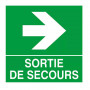 Panneau “Sortie de secours” flèche droite – Signalétique sécurité – Conforme ISO 7010