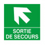 Panneau “Sortie de secours” flèche haut gauche – Signalétique sécurité – Conforme ISO 7010