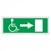 Panneau Sortie de Secours Handicapés à Droite – Format 330x120 mm