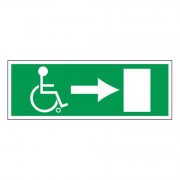 Panneau Sortie de Secours Handicapés à Droite – Format 330x120 mm