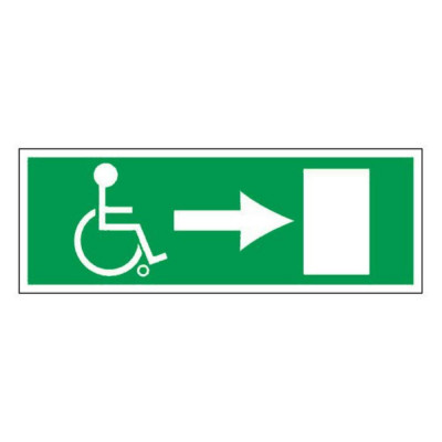 Panneau Sortie de Secours Handicapés à Droite – Format 330x120 mm