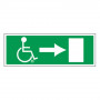 Panneau Sortie de Secours Handicapés à Droite – Format 330x120 mm