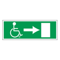 Panneau Sortie de Secours Handicapés à Droite – Format 330x120 mm
