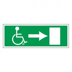 Panneau sortie de secours handicapés à droite