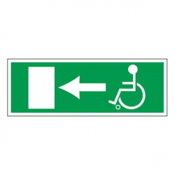 Panneau sortie de secours handicapés à gauche