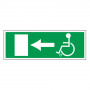 Panneau sortie de secours handicapés à gauche – Signalétique accessibilité – Plastique rigide 330x12