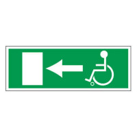 Panneau sortie de secours handicapés à gauche – Signalétique accessibilité – Plastique rigide 330x12 Panneau sortie de secours handicapés à gauche – Signalétique accessibilité – Plastique rigide 330x12
