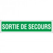 Panneau sortie de secours – Signalétique d’évacuation – Format 330x75 mm plastique rigide ou vinyle