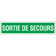 Panneau sortie de secours – Signalétique d’évacuation – Format 330x75 mm plastique rigide ou vinyle