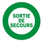Panneau sortie de secours – Signalétique d’évacuation – Format rond Ø80 à Ø300 mm