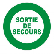 Panneau sortie de secours – Signalétique d’évacuation – Format rond Ø80 à Ø300 mm