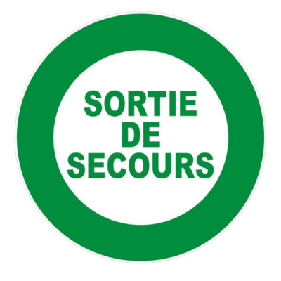 Panneau sortie de secours – Signalétique d’évacuation – Format rond Ø80 à Ø300 mm