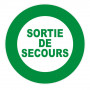 Panneau sortie de secours – Signalétique d’évacuation – Format rond Ø80 à Ø300 mm