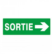 Panneau Sortie flèche à droite – Évacuation rapide – ISO 7010 & photoluminescent