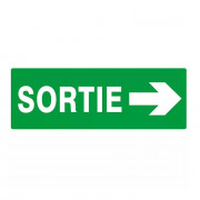 Panneau Sortie flèche à droite – Évacuation rapide – ISO 7010 & photoluminescent