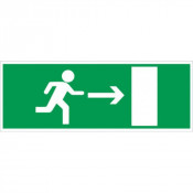 Panneau sortie flèche à droite – Signalétique d’évacuation – Plastique rigide ou vinyle 330x120 mm
