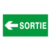 Panneau Sortie flèche à gauche – Évacuation rapide – ISO 7010 & photoluminescent