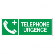 Panneau téléphone urgence – Signalétique de sécurité – Plastique rigide 330x120 mm