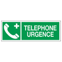 Panneau téléphone urgence – Signalétique de sécurité – Plastique rigide 330x120 mm Panneau téléphone urgence – Signalétique de sécurité – Plastique rigide 330x120 mm