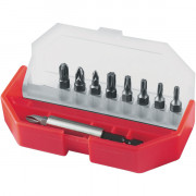 Jeu 9 embouts de vissage Phillips-Pozi-Plat + porte-embouts