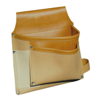 Poche à clous - 2 poches - Cuir - 1 passant marteau - 26x29 cm Poche à clous - 2 poches - Cuir - 1 passant marteau - 26x29 cm