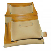 Poche à clous - 3 poches - Cuir - 1 passant marteau - 26 x 29 cm