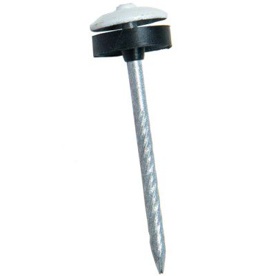 Pointe parapluie annelée galvanisé blanche 65×3.7mm – Dimos
